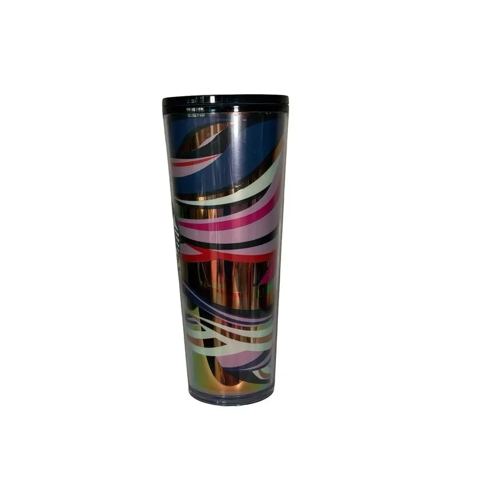Starbucks Holiday 2021 Iridescent Swirl Venti 24oz Cold Cup Tumbler No Straw